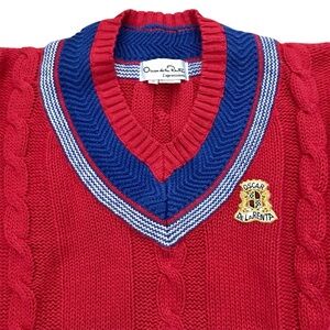 Vintage 90s Tennis Sweater V-Neck Size S